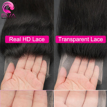 Invisible 5x5 HD Lace Closure Melt Skin Pre Plucked HD Transparent Lace Straight 6x6 7x7 HD Lace Closures Only 100% Human Hair