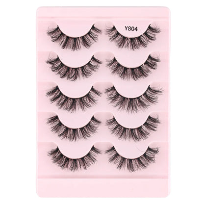 Natural Short False Mink Lashes 3/5/10 Pairs Extensions Eye Hair False Eyelashes 3D Faux Cils Soft Fluffy Eye Lashes for Beauty