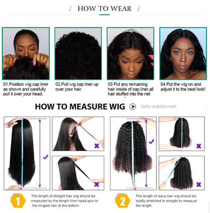 Mongolian Kinky Curly Wig Human Hair 13x4 Curly Lace Front Human Hair Wigs Deep Curly Lace Closure Wig For Women 180 Density