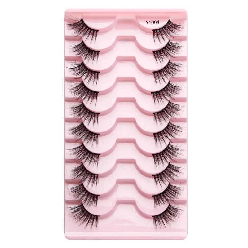 Cat Eye Lash 3/5/10 Pairs Half Lashes Natural Long False Eyelashes Wispy 3D Mink Lashes Volume Faux Cilios Extension Makeup Tool