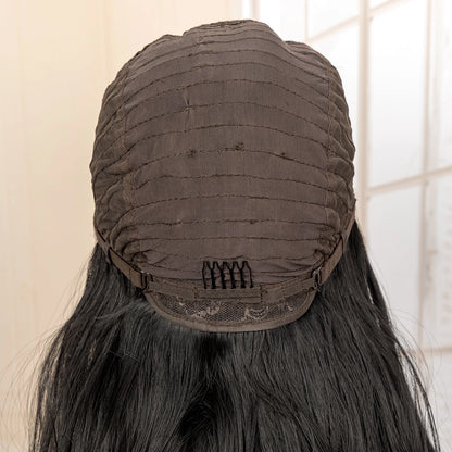 26 Inches Long Wavy Curly with Braids Synthetic Hair 13x4 Lace Front Wigs for Women Natural Color Wig for Daily Party Use