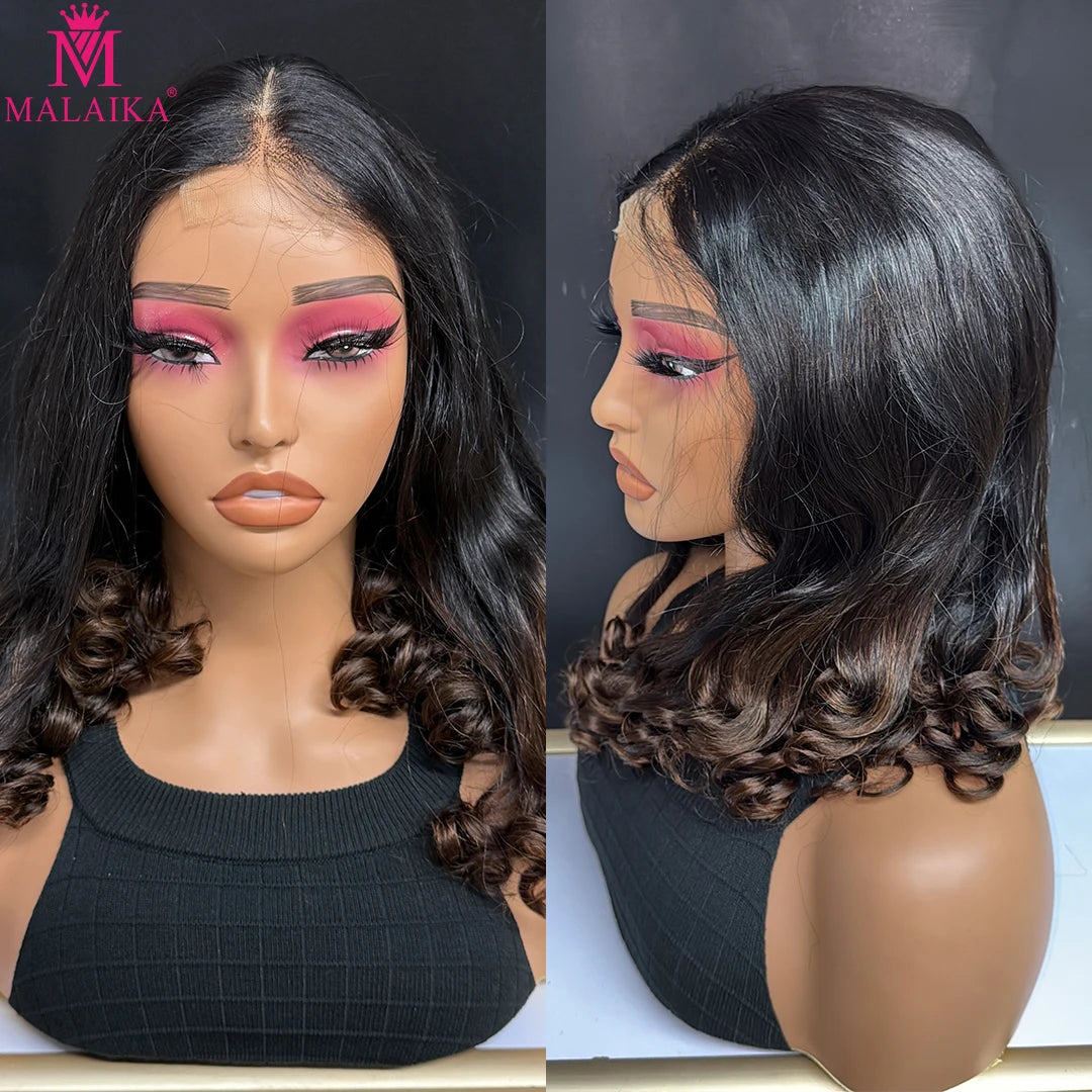 Raw Vietnamese Human Hair Wigs Bouncy Wavy Hair Wigs 2x6 HD Lace Closure Human Hair Wig with Curly Ends Virgin Hair for Women