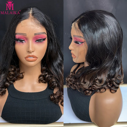 Raw Vietnamese Human Hair Wigs Bouncy Wavy Hair Wigs 2x6 HD Lace Closure Human Hair Wig with Curly Ends Virgin Hair for Women