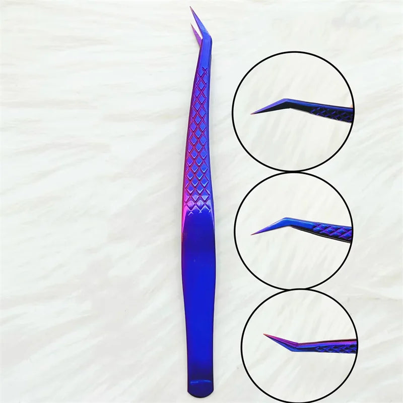 1PC Eyelash Extension Tweezers Lash Applicator Tool Stainless Curved Straight For Eyelash Tongs False Clip Makeup Nail Art Tool