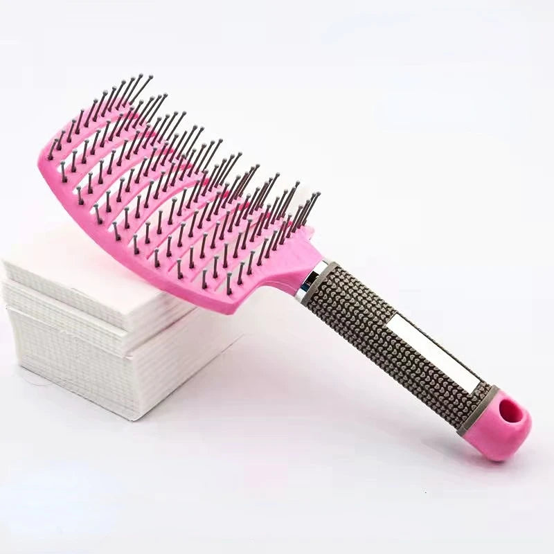 Hair Scalp Massage Comb Nylon Hairbrush Anti-Static Wet Curly Detangle Hair Brush Girls Salon Hairdressing Styling Brush Tool