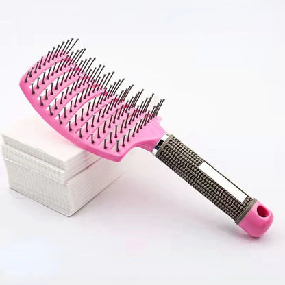 Hair Scalp Massage Comb Nylon Hairbrush Anti-Static Wet Curly Detangle Hair Brush Girls Salon Hairdressing Styling Brush Tool