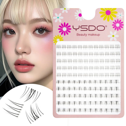 Manga Lashes 5 Pairs Anime Cosplay Faux Mink Lashes Korean Natural short Full Strip Lashes Clear Band Soft Eyelashes Extension