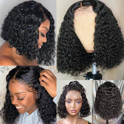 Loose Deep Wave Bob Wigs Human Hair 4x4 13x4 Lace Frontal Wig 220 Density Wig Kinky Curly Short Bob Wig Brazilian Hair For Women