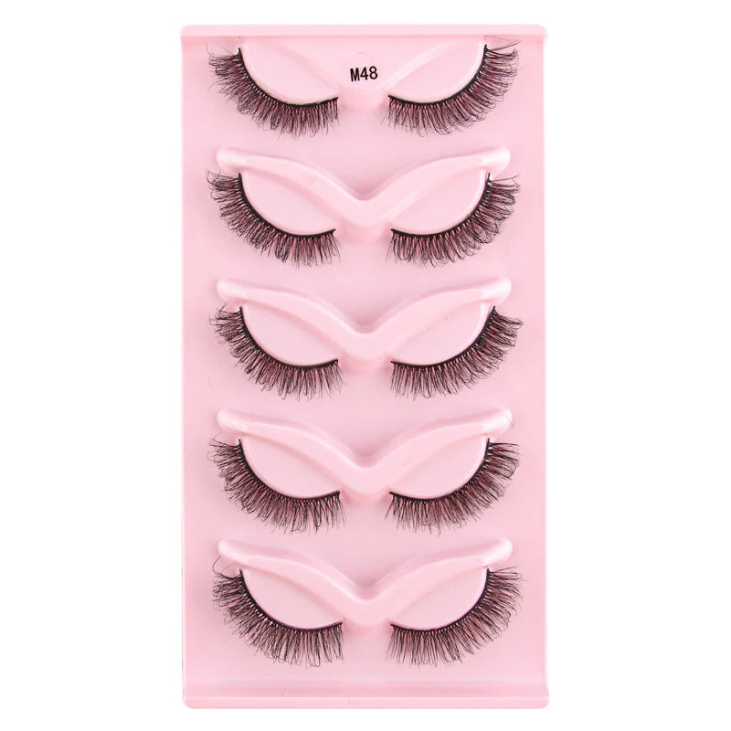 Cat Eye Lash 3/5/10 Pairs Half Lashes Natural Long False Eyelashes Wispy 3D Mink Lashes Volume Faux Cilios Extension Makeup Tool