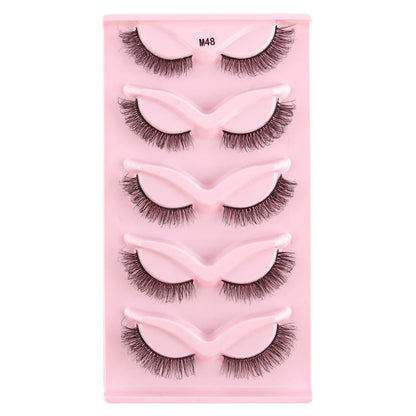 Cat Eye Lash 3/5/10 Pairs Half Lashes Natural Long False Eyelashes Wispy 3D Mink Lashes Volume Faux Cilios Extension Makeup Tool