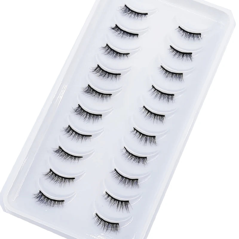10 Pairs Crisscross Half Eye Lashes Natural False Eyelashes Handmade Faux 3D Mink Lashes Makeup Tools Eyelash Extension