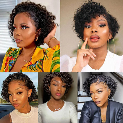 Afro Kinky Curly Short Bundle Human Hair Deals Brazilian Remy Curly Hair Bunldes for Women Natural Color Human Hair Extensions