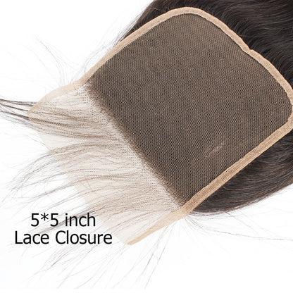 1pc 100% Human Hair Lace Frontal Closure 5x5 4x4 2x6 13x4 13x6 Lace Closure Free Part Pre-Plucked Transparent Lace Straight