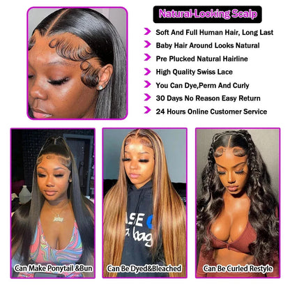 360 Full Lace Wig Human Hair Pre Plucked Bone Straight Lace Fronta Wigs Glueless Hd Lace Frontal Wig Human Hair Wigs For Women