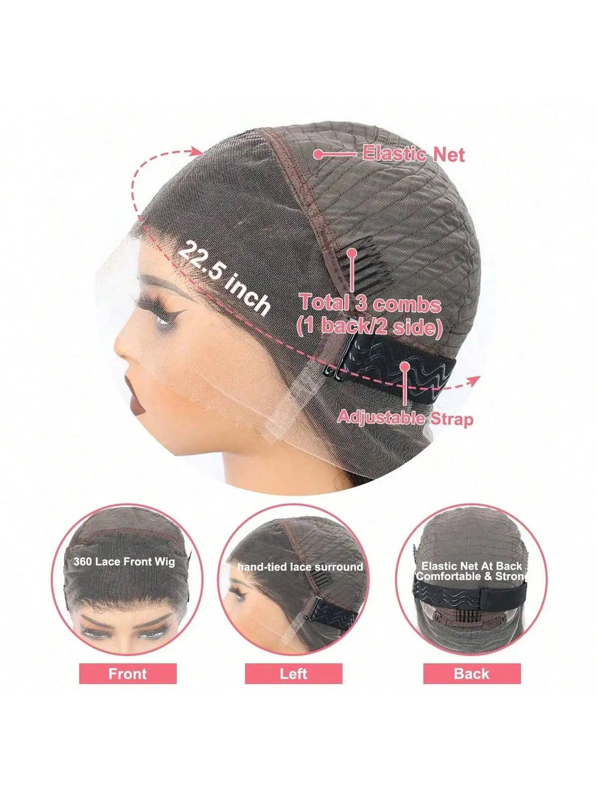 Full 360 Lace Front Wigs Human Hair Pre Plucked Exotic Wig 220% Density lace Real Virgin Soft Brazilian Hair for Black Women