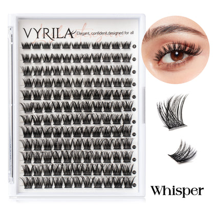 Individual Lashes Cluster C Curl Mix Lash Clusters 3D Wispy DIY Eyelash Extension 0.1mm Super Thin Band Resuable Natural Lashes