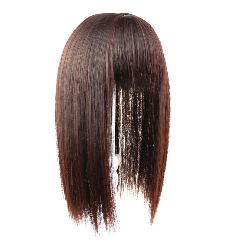 25cm Wig Piece Straight Hair Toppers Hairpiece Anti-Slip Clip In Women Bangs Fringe Natural Hair Extensions Wig