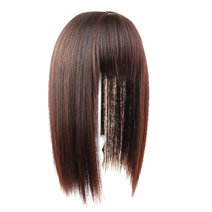 25cm Wig Piece Straight Hair Toppers Hairpiece Anti-Slip Clip In Women Bangs Fringe Natural Hair Extensions Wig