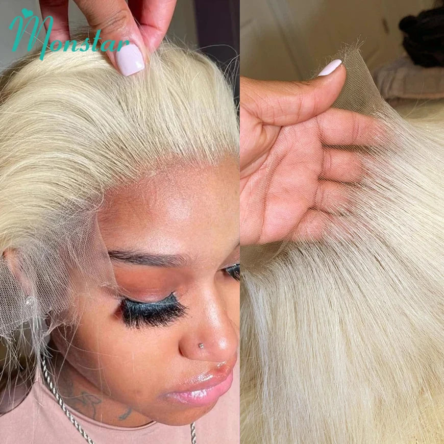 Real 13x4 13x6 HD Lace Frontal Wig 613 Blonde Lace Front Wig Human Hair Bone Straight Human Hair Wigs Pre Plucked with Baby Hair
