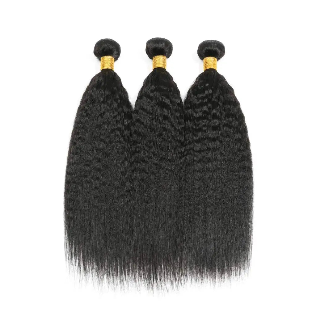 Kinky Straight Human Hair Bundles Natural Black Yaki Straight Bundles Human Hair 1/3/4 Bundles Brazilian Hair Weave Unprocessed