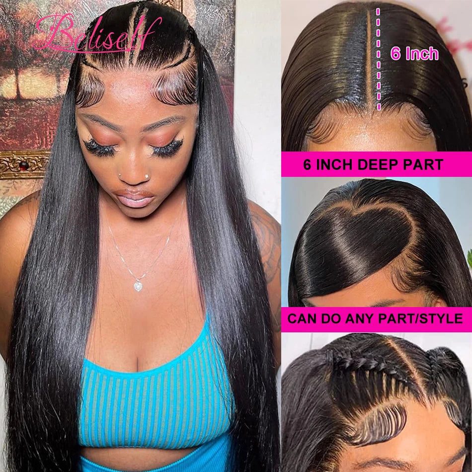 13x6 HD Lace Frontal Wig Straight Glueless Human Hair Wigs 13x4 Lace Front Wig Human Hair for Black Women 5x5 Lace Closure Wig