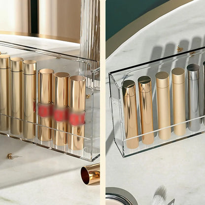 Cosmetics Storage Box With Lid and Handle Large Makeup Organizer Box Drawers for Skincare Display Cases Countertop, Bathroom