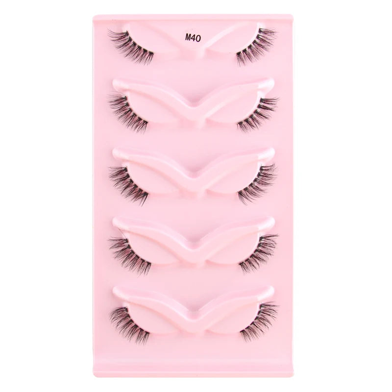 Cat Eye Lash 3/5/10 Pairs Half Lashes Natural Long False Eyelashes Wispy 3D Mink Lashes Volume Faux Cilios Extension Makeup Tool