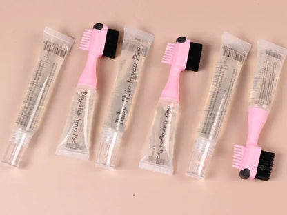 *Hair Styling Edge Control Gel With Brush For Baby Hair Portable Hair Fixative Gel Hair Cream For Natural Hair Africa 10Ml