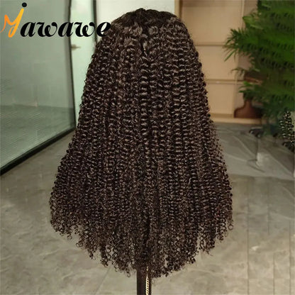 Human hair lace front wig Kinky Curly glueless preplucked human wigs ready to go Yawawe Wear Go wig