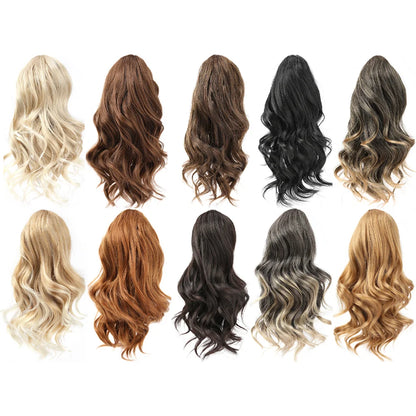 Ponytail Extension Synthetic Hair 10" Claw Clip in Short Curly Wavy Ponytail Hairpiece for Women Girls Daily Use