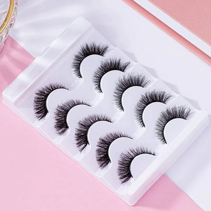 7 Pairs Pack 3D Wispy Cat Eye Fake Lashes Natural Look