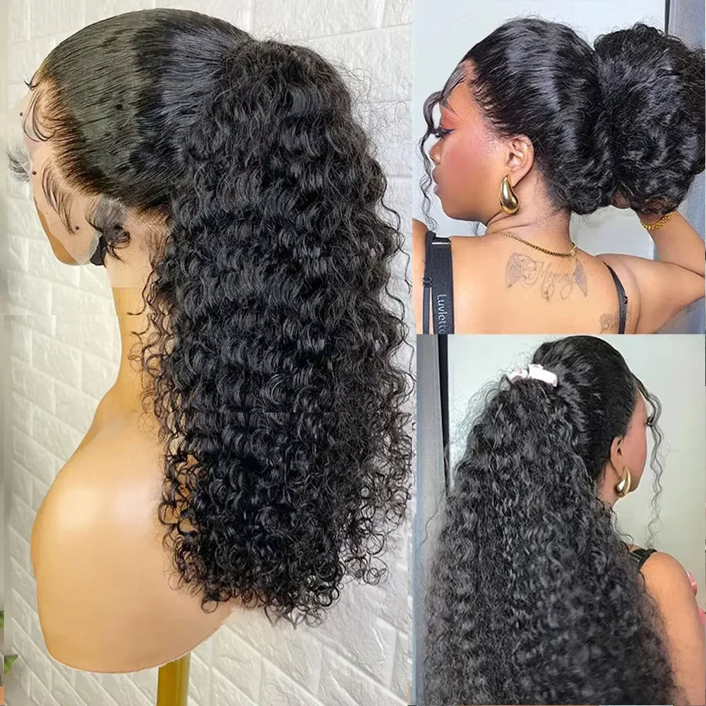 360 Full Lace Wig Human Hair Pre Plucked Deep Wave Frontal Wig Natural Hairline Hd Lace Wigs 20-36 Inch Curly Human Hair Wigs