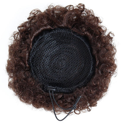 Afro Puff Drawstring Ponytail Human Hair Brazilian Kinky Curly Drawstring Ponytail Afro Puff Bun Chignon Accessories