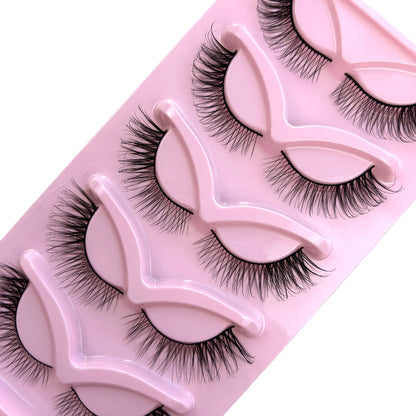 HBZGTLAD Cat Eye Lashes Natural Look Fox False Eyelashes Gorgeous Wispy & Lightweight Faux Mink Lashes for Doll Eye Makeup