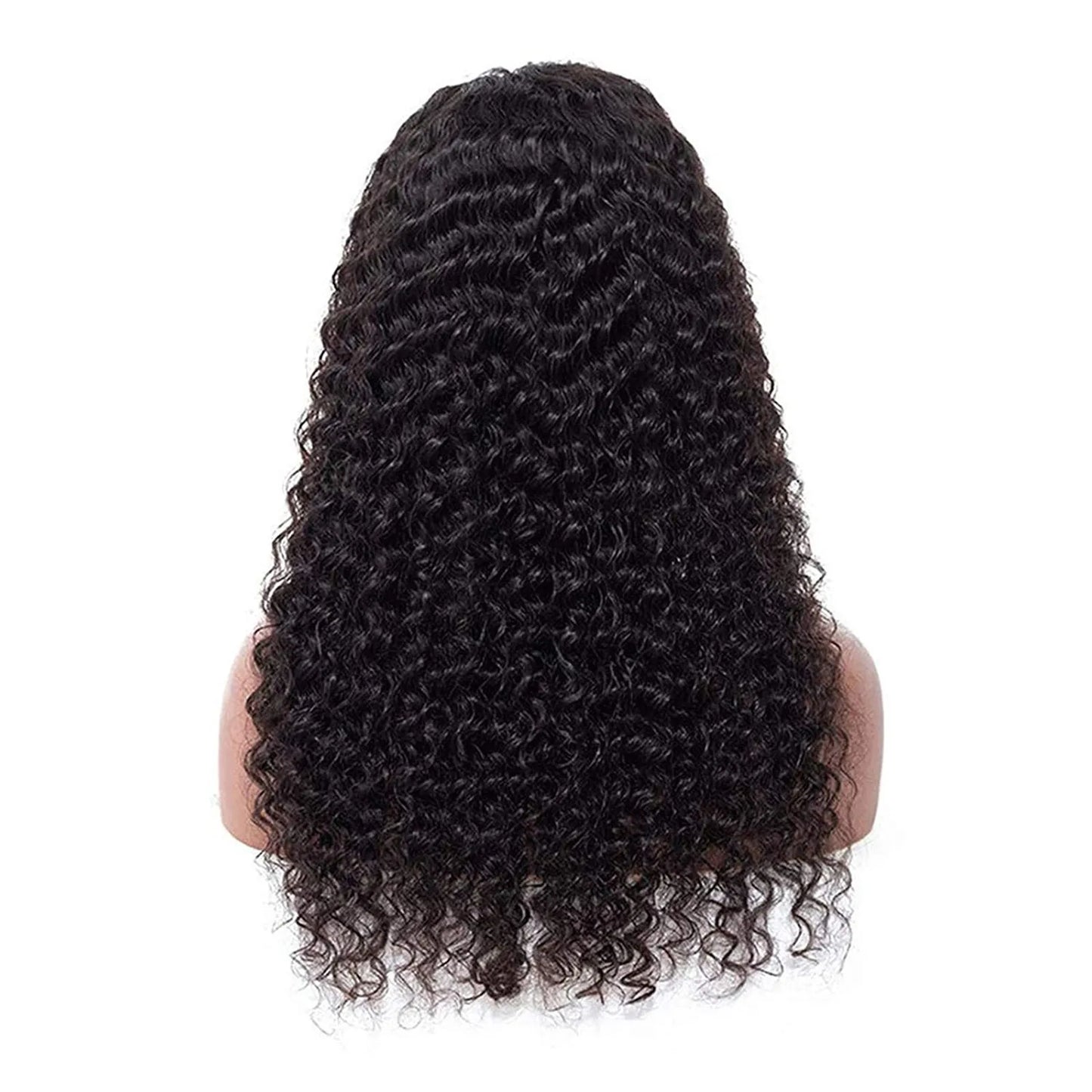 New Women's Synthetic Wig Fashionable Black Small Curly Water Ripple Corn Perm Center Parted Bangs Full Head Cover