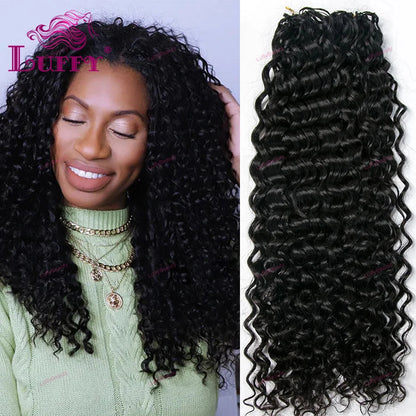 Curly Crochet Human Hair Extensions Knotless Pre-Separated Human Hair Water Wave Feather Hair Extensions 120g 100strands