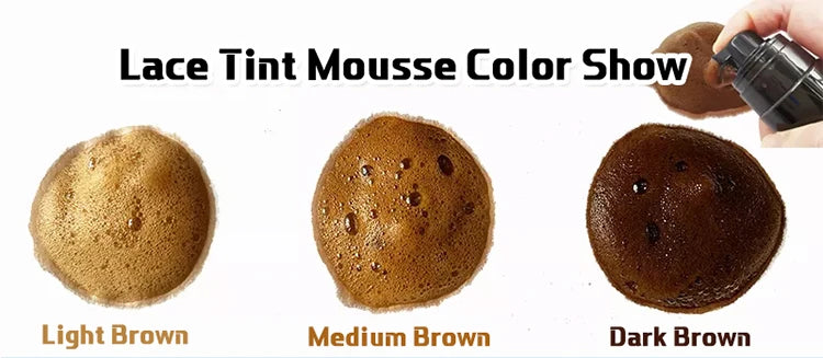 Lace Tint Mousse For Front Wigs 100ml Light / Medium / Dark Melt Lace Dye Skin Tone Tint Foam For Black Women