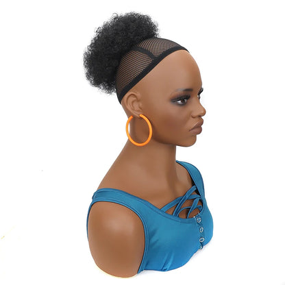 Afro Hair Puff for Black Woman Synthetic Kinky Curly Elastic Hair Bun Chignon Ponytail Hair Extensions Thick Updo Hairpieces