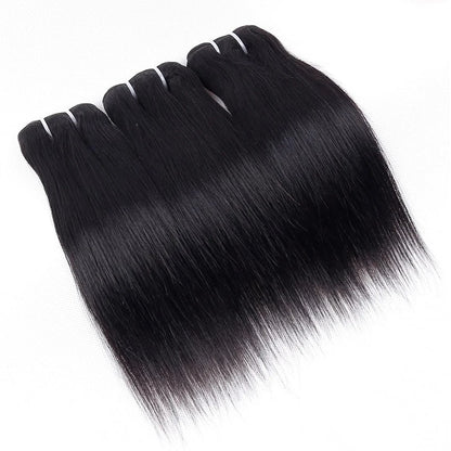 Brazilian Bone Straight Hair Bundles With Frontal Closure 100% Human Hair 3 Bundles With 13X4 Transparent Ear To Ear Lace Front