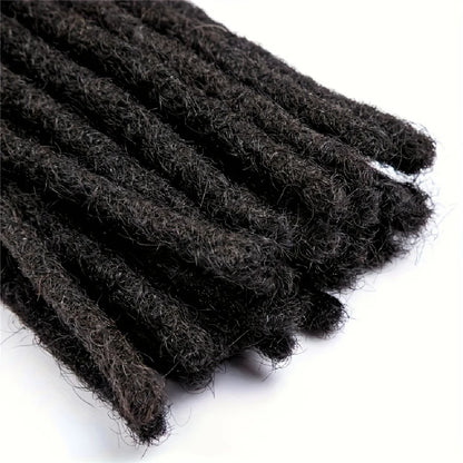 Afro Fully Handmade Permanent Loc Extensions Human Hair 0.8cm Boho Braids Dreadlock Extension Human Hair For Women 10-40 Strands