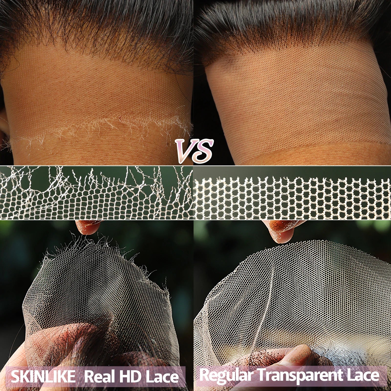 7x7 6x6 5x5 HD Lace Closure Pre Plucked Full 13x4 13x6 HD Lace Frontal Only Small Knots HD Lace Melt Skins Human Hair For Women