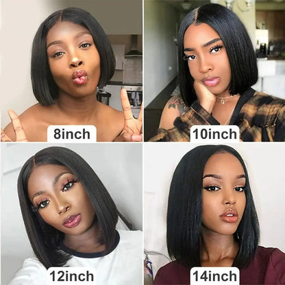 Glueless wigs  T Part Lace Front Wig 13*4 Lace Front Human Hair Wigs For Women  Closure Wigs 180 Density Short Straight Bob Wigs