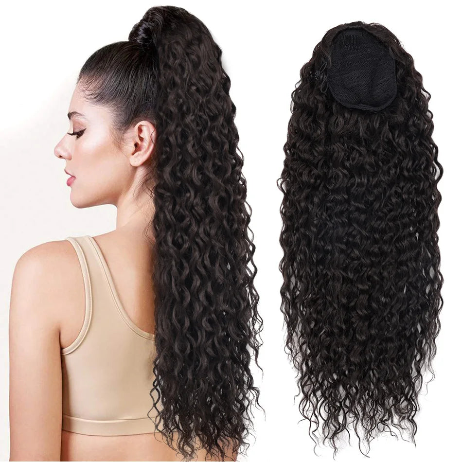 Long Curly Ponytail Extensions Synthetic Horse tails Curly False Tail For Women 32Inch Hairpiece Ponytail Hair Extensions