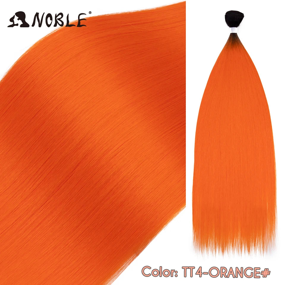 Straight Hair Extensions Bundles With Frontal Closure Synthetic Hair Bundles Salon Natural Hair Yaki Straight High Temperature