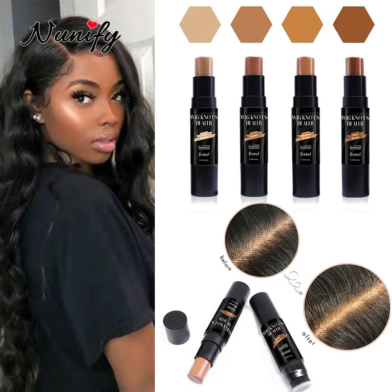 Nunify 10G Lace Tint Stick Swiss Lace Dyeing Stick With Soft Dyeing Brushes Light Brown Skin Color Frontal Lace Tint Mousse