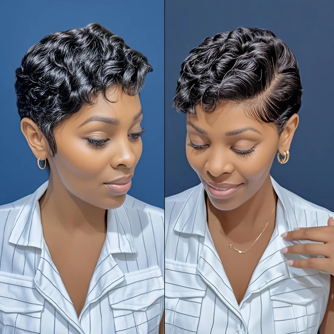 Human Hair Wig Pixie Cut Wig Short Bob Curly Pre Plucked 13x4 Lace Front Wigs Human Hair