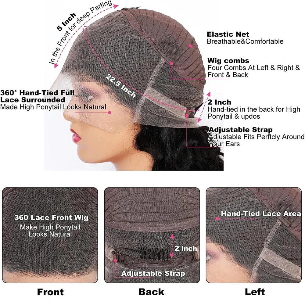 360 Full Lace Wig Human Hair Pre Plucked Bone Straight Lace Fronta Wigs Glueless Hd Lace Frontal Wig Human Hair Wigs For Women