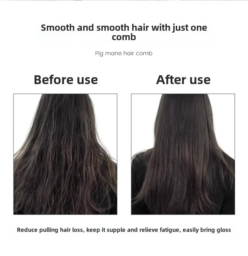 Boar Bristle Paddle Hair Brush Anti Static Comb Hairdressing Massage Comb Curly Hairbrush Salon Hair Styling Tools Makeup Tools