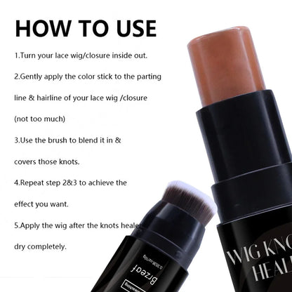 Nunify 10G Lace Tint Stick Swiss Lace Dyeing Stick With Soft Dyeing Brushes Light Brown Skin Color Frontal Lace Tint Mousse