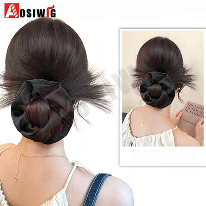 synthetic Half-tie Hair Claw Feather Shuttlecock Head Lazy Meatball Head Crab Clip Wig Catch Clip High Ponytail Hair Accessories